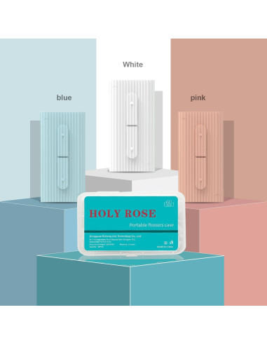 Dispensador de Hilo Dental Portátil Holy Rose Azul - 80 Palillos