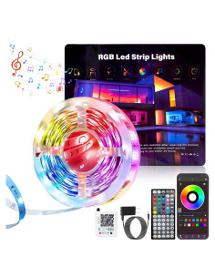 Tira LED RGB 15.24 m NBBUFF con control remoto y APP
