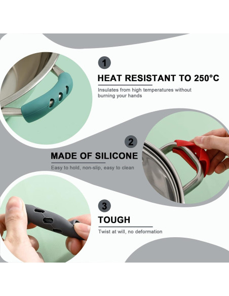 2 Fundas de Silicona para Mangos de Sartenes Huakaile Gris