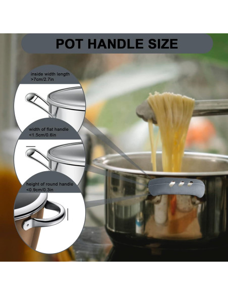 2 Fundas de Silicona para Mangos de Sartenes Huakaile Gris