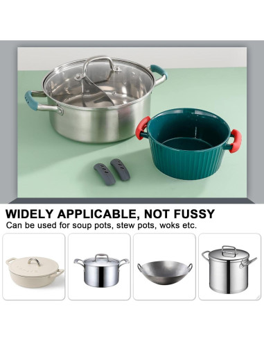 2 Fundas de Silicona para Mangos de Sartenes Huakaile Gris