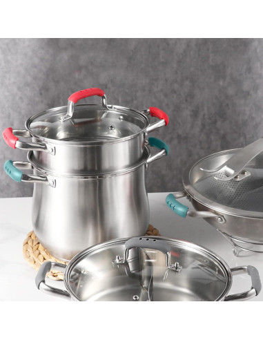 2 Fundas de Silicona para Mangos de Sartenes Huakaile Gris