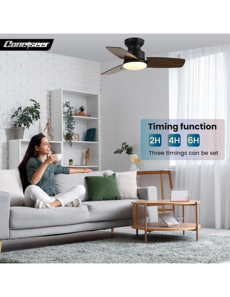 Ventilador de Techo Conciseer 76 cm con Luz y Control Remoto