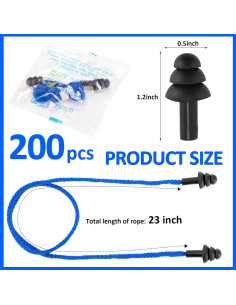 Tapones para Oídos Xuhal 200 Pares Silicona Reutilizables 2