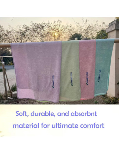 Toallas de Microfibra TIANKEYYDS para Gimnasio y Yoga - Paquete de 4