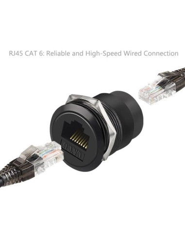 Adaptador de Montaje en Panel RJ45 Cat6A Hembra a Hembra 10 Gbps