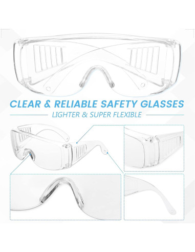 Gafas de Seguridad Claras WFEANG Paquete de 24 Ligeras