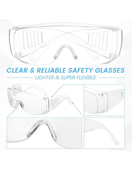 Gafas de Seguridad Claras WFEANG Paquete de 24 Ligeras Gafas de Seguridad Claras WFEANG Paquete de 24 Ligeras