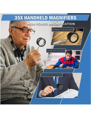Lupa de Mano Rongon 35X con Lente de Vidrio 50mm