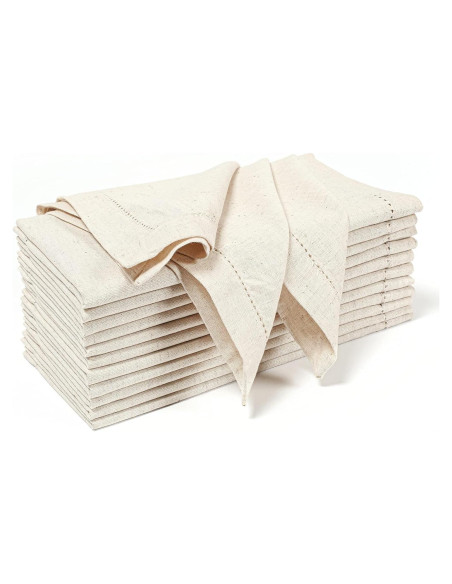 Servilletas de tela Hausattire 50x50 cm - Juego de 12 Natural