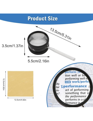 Lupa de Mano Rongon 35X con Lente de Vidrio 50mm