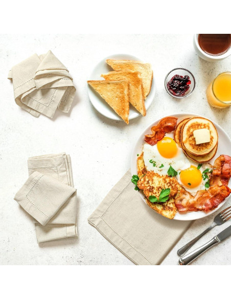 Servilletas de tela Hausattire 50x50 cm - Juego de 12 Natural