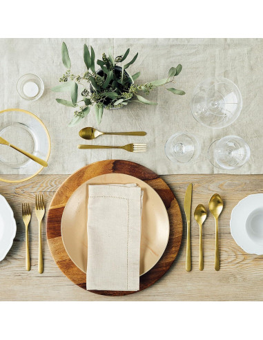 Servilletas de tela Hausattire 50x50 cm - Juego de 12 Natural