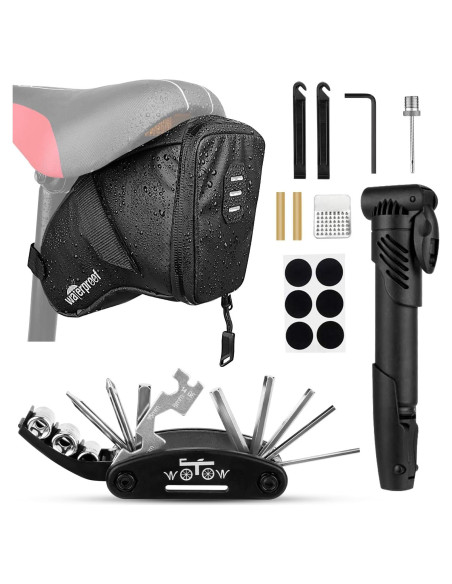Kit de Reparación de Neumáticos WOTOW con Bomba Mini y Bolsa Impermeable