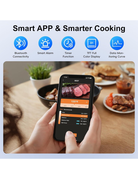 Termómetro de Carne Inalámbrico Bluetooth Newise BMT02 con 2 Probes