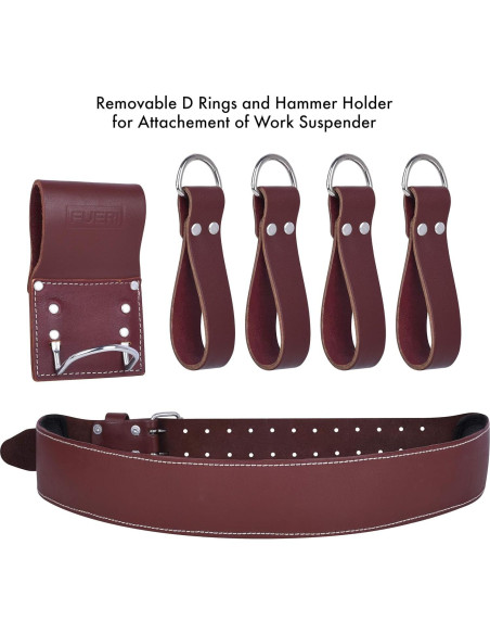 Bolsa de Cinturón de Herramientas FUERI 17 Bolsillos Burdeos