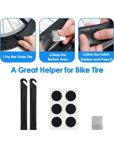 Kit de Reparación de Neumáticos WOTOW con Bomba Mini y Bolsa Impermeable