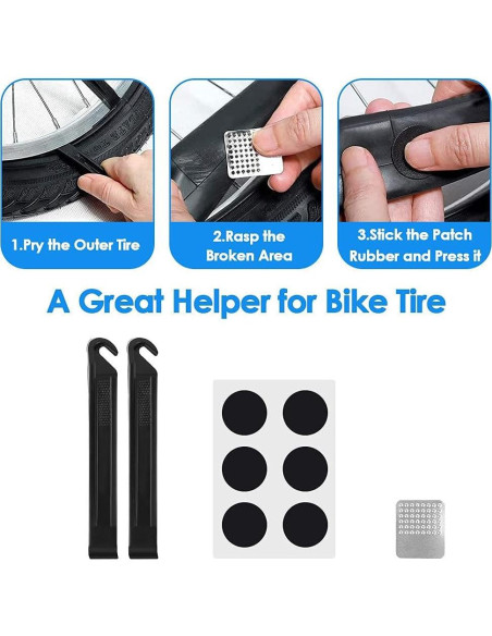 Kit de Reparación de Neumáticos WOTOW con Bomba Mini y Bolsa Impermeable