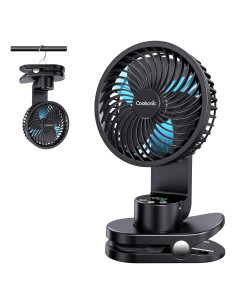Ventilador Portátil Recargable Coolsonic 6" 9 Velocidades Negro