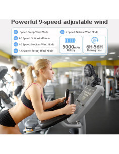 Ventilador Portátil Recargable Coolsonic 6" 9 Velocidades Negro 2