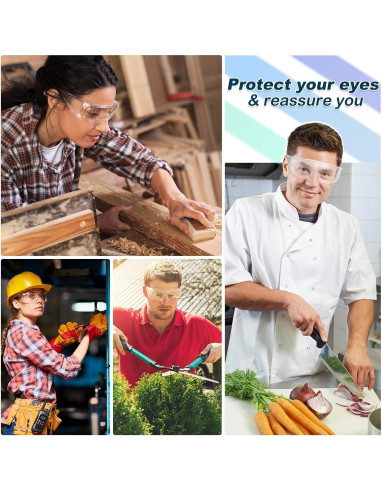 Gafas de Seguridad Claras WFEANG Paquete de 24 Ligeras