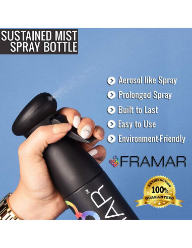 Botella de Spray Continua FRAMAR 250 ml - Neblina Fina Negra