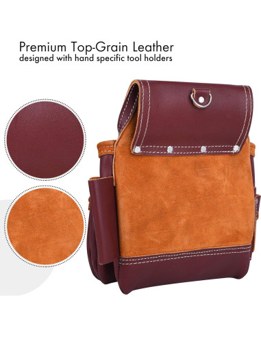 Bolsa de Cinturón de Herramientas FUERI 17 Bolsillos Burdeos