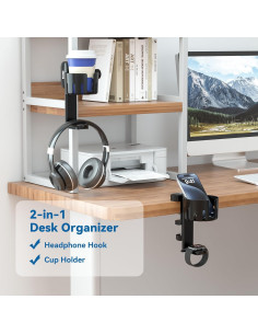 Soporte para Auriculares KDD 2 en 1 con Soporte para Tazas Negro 2