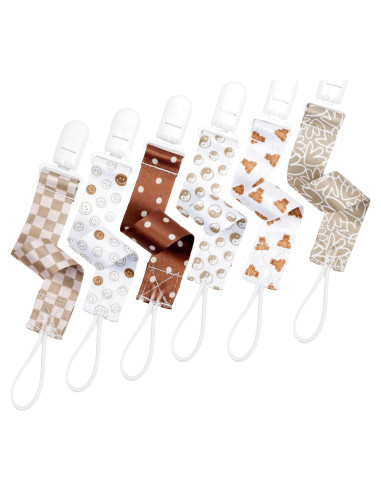 Set de 6 Clips de Chupete BUNNYBEE Unisex Osos Equilibrados