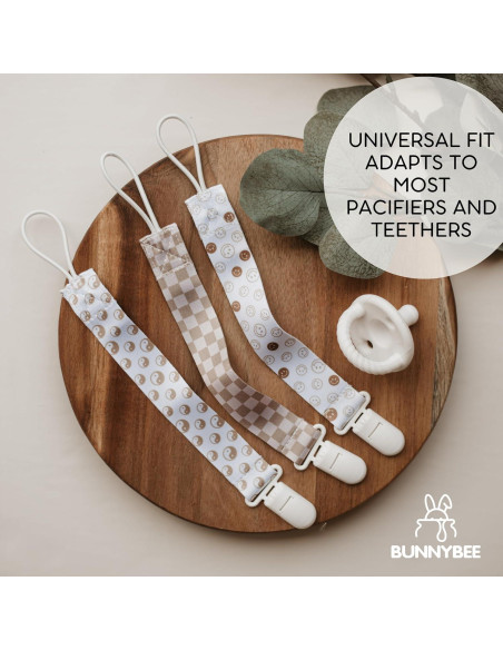 Set de 6 Clips de Chupete BUNNYBEE Unisex Osos Equilibrados
