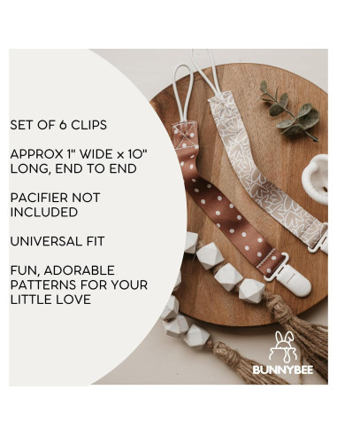 Set de 6 Clips de Chupete BUNNYBEE Unisex Osos Equilibrados