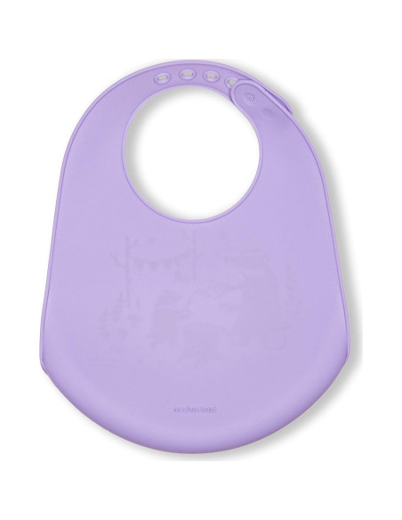 Babero Bucket Silicona Grado Alimenticio Familia Tejón - Lavanda