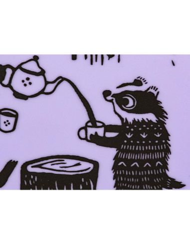 Babero Bucket Silicona Grado Alimenticio Familia Tejón - Lavanda