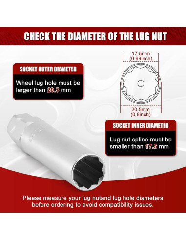 Juego de 2 Llaves de Tuerca Spline MIXPOWER 10 Puntos 17mm 19mm