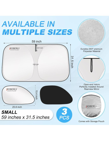 Protector Solar para Parabrisas Roberly 240T Plegable S 149.86x80.01cm