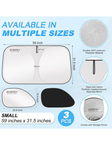 Protector Solar para Parabrisas Roberly 240T Plegable S 149.86x80.01cm
