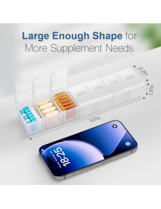 Organizador de Pastillas Semanal KAPENS Extra Grande Blanco 2