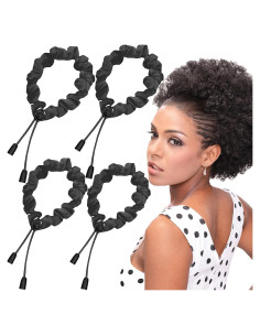 4 Lazos de Satén Ajustables Bswox para Cabello Rizado