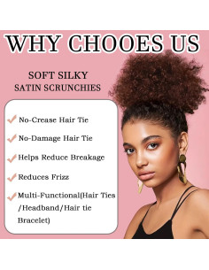 4 Lazos de Satén Ajustables Bswox para Cabello Rizado 2