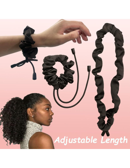 4 Lazos de Satén Ajustables Bswox para Cabello Rizado