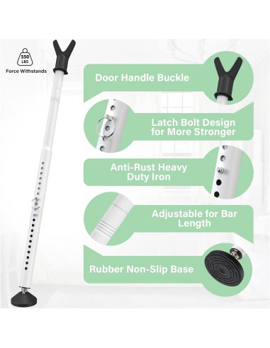 Barra de Seguridad Ajustable YeYeBest 71-114 cm para Puertas