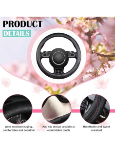 Cubierta de Volante SuperKaKa Universal 38cm Antideslizante Negro 2