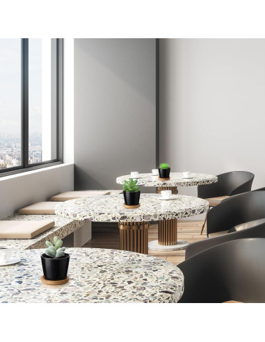 Hsei Paquete de 24 Macetas Mini Cerámica 6.4x5 cm con Bandeja