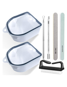Kit de Remojo para Uñas HiMo - 2 Tazones, Lima 100/180, Bloque Pulido