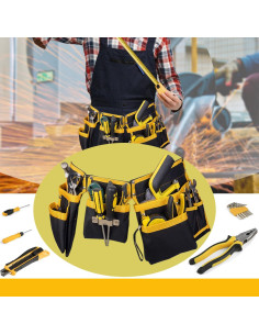 Cinturón de herramientas ARTICHIC 11 bolsillos ajustable 121 cm 2