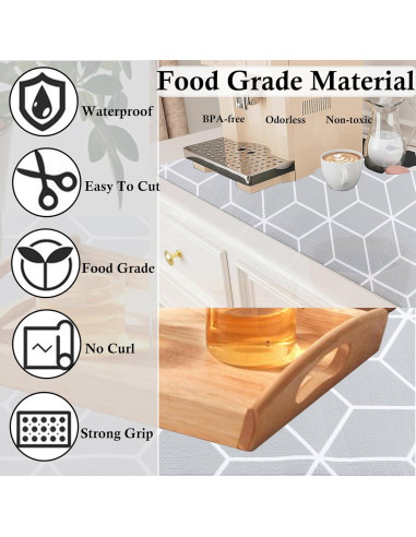 Forro de Estante Antideslizante GMCOZY 25.4 cm x 6.1 m Gris