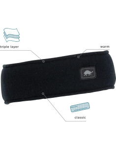 Diadema de Fleece Turtle Fur Triple Capa para Adultos - Negro 2