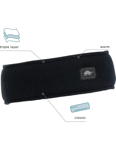 Diadema de Fleece Turtle Fur Triple Capa para Adultos - Negro