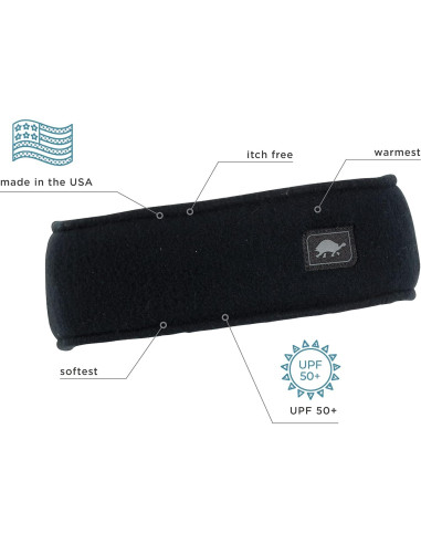 Diadema de Fleece Turtle Fur Triple Capa para Adultos - Negro