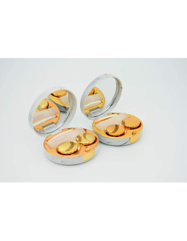 Estuche de Lentes de Contacto Dorado Todo en Uno FEILIBAY